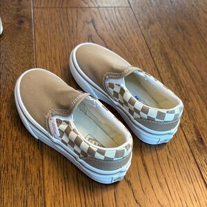 Brand-New Vans Kids' Natural Checkered Classic Slip-On Sneakers